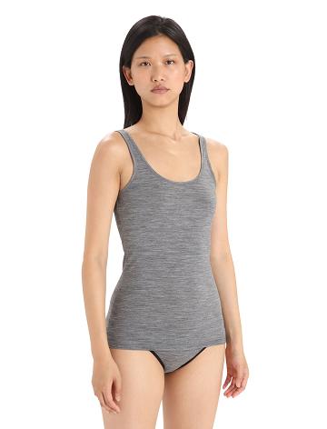 Women's Icebreaker Merino Siren Tank Top Underwear Gritstone Heather | CA 1232YXFU